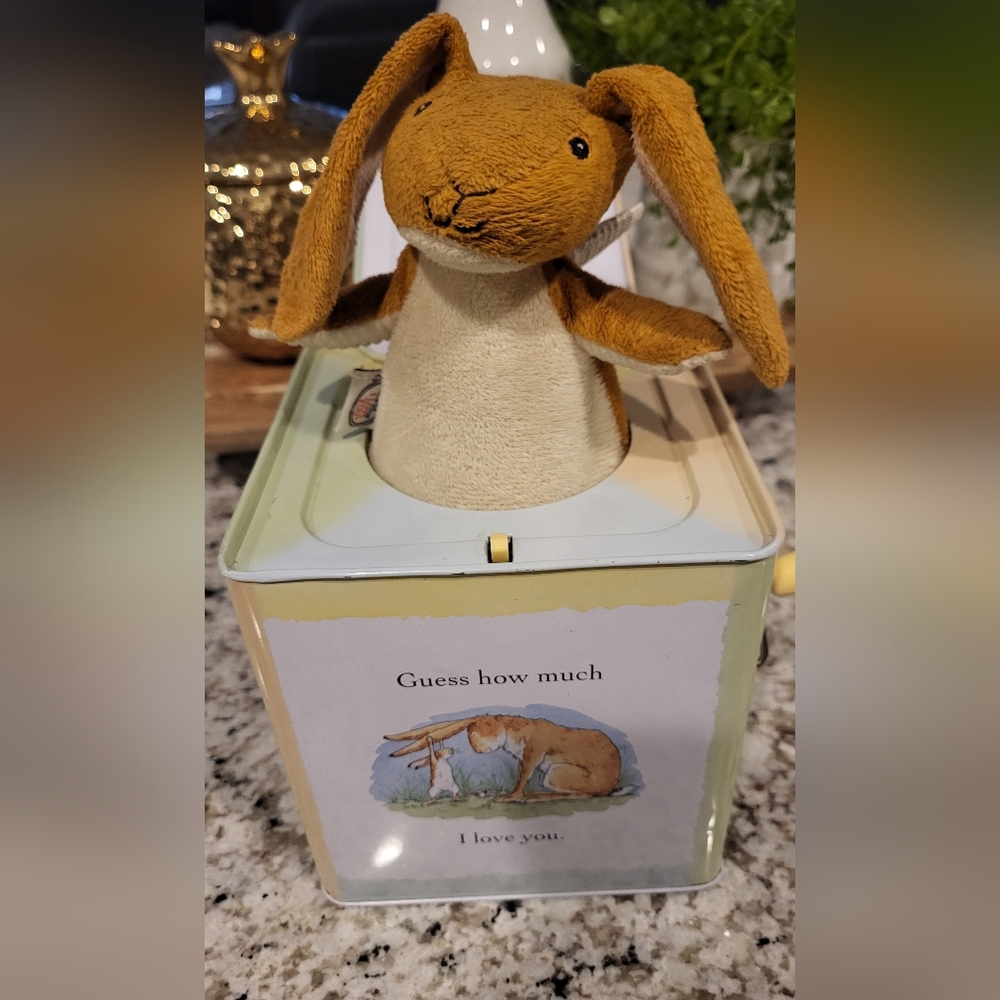 Plush Bunny Jack-in-the-Box Toy - Mustard & Cream